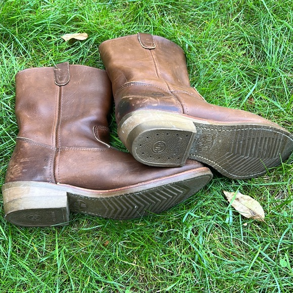 DOUBLE H RANCH WELLINGTON LEATHER WORK COWBOY BOOT double-h country made in USA - Picture 6 of 12